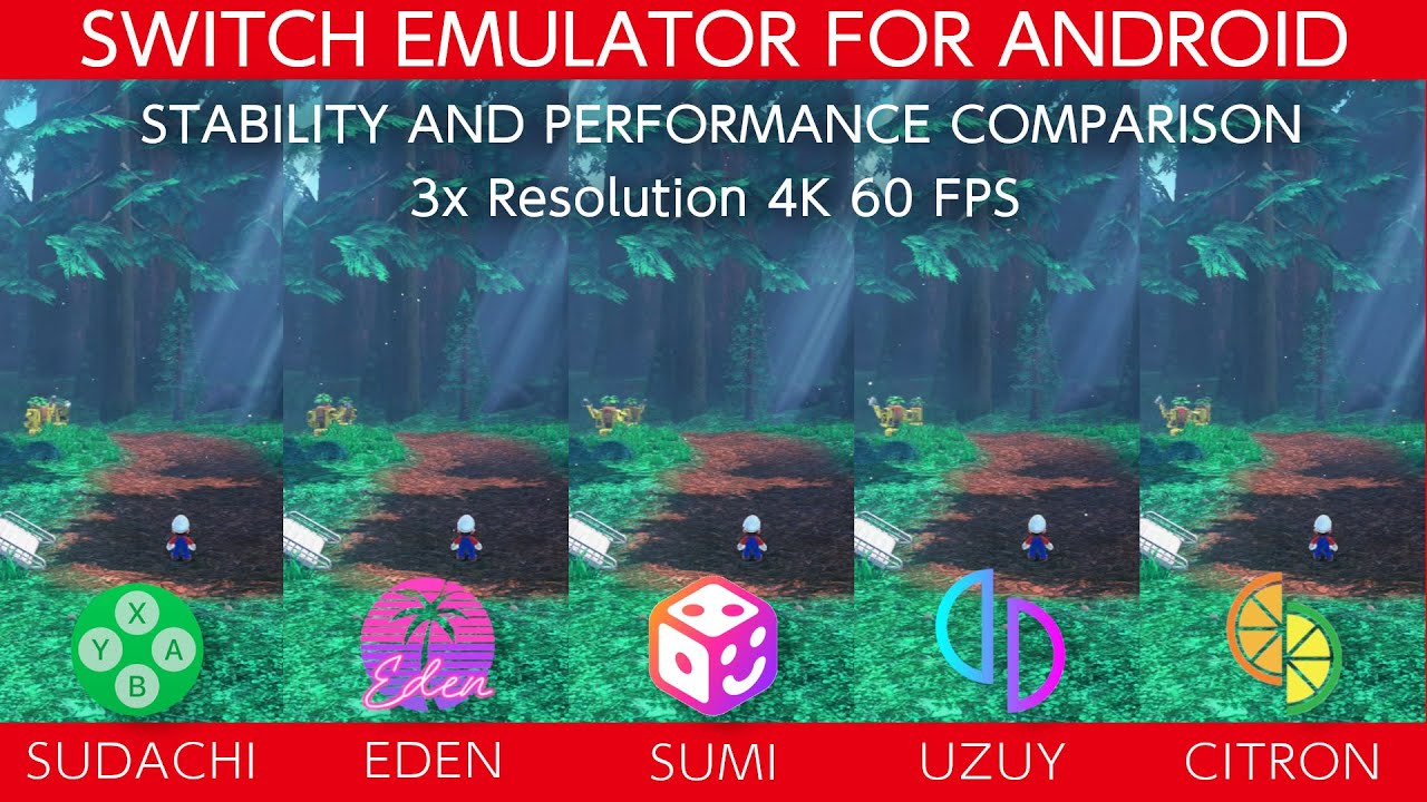 Super Mario Odyssey | SUDACHI - EDEN - SUMI - UZUY - CITRON | Switch Emu for Android Comparison