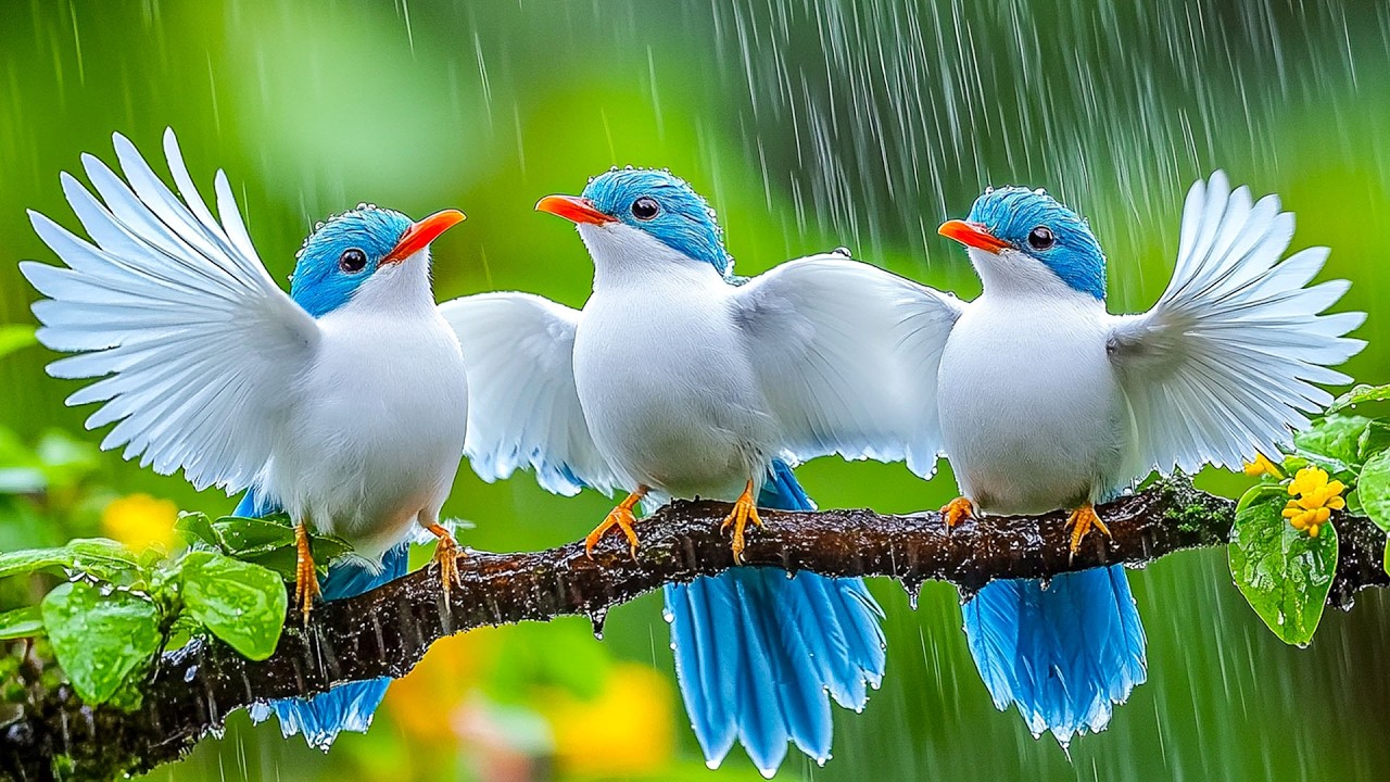 🌧️Целебное пение птиц и успокаивающая музыка ~ Звуки дождя. Отдохните душой, исцелите сердце🌿 Улу...