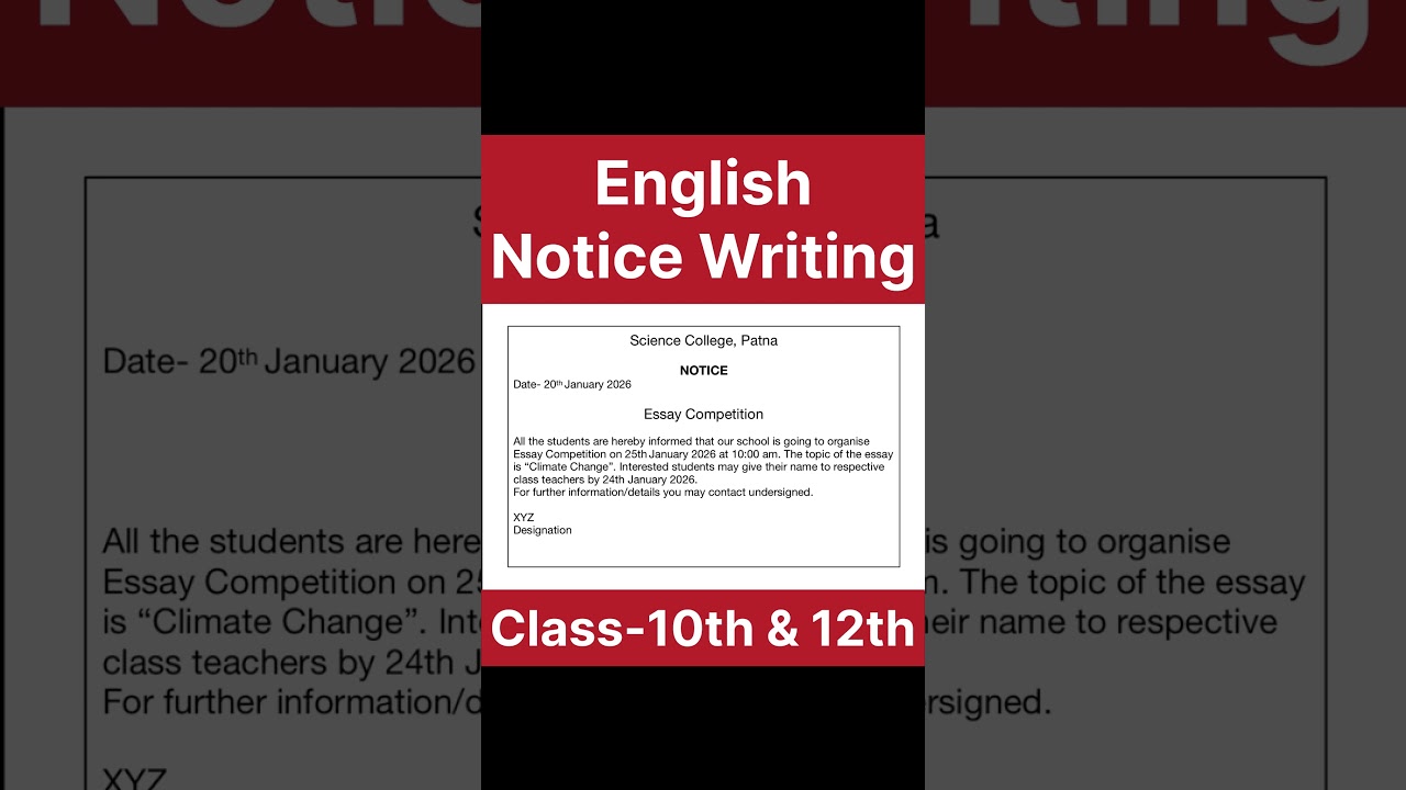 Notice Writing English 