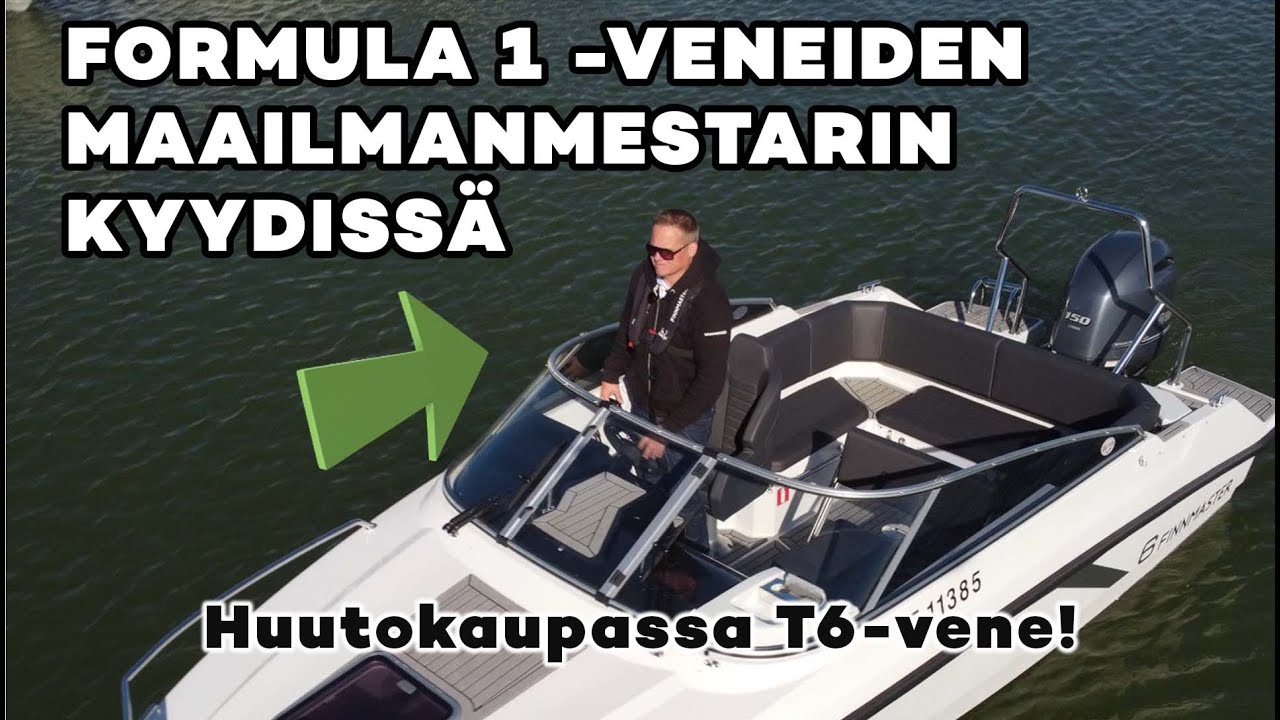 Formula 1 -veneiden tuplamaailmanmestari esittelee huutokaupattavaa Finnmaster T6 -venettä!
