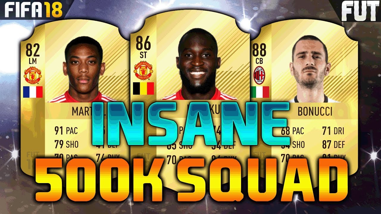 FIFA 18 500K SQUAD BUILDER feat. LUKAKU, WILLIAN, MARTIAL