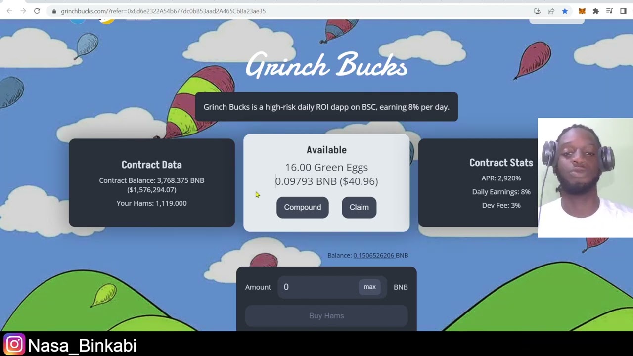 Grinch Bucks - Goin Parabolic🚀 1 BNB gave me 1,114  Hams 🤯 | $1,584,000 in Contract