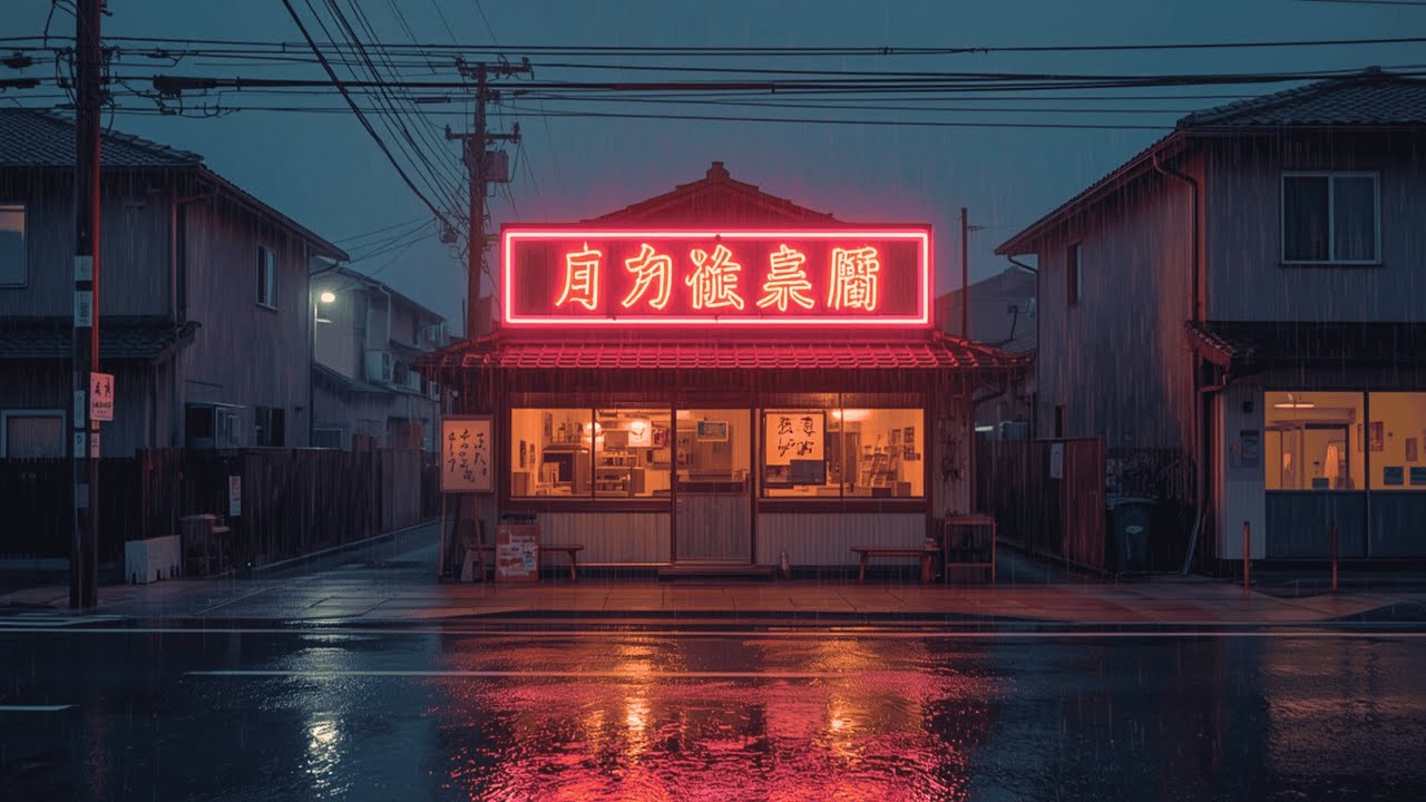 VIBE: Rainy Neon Nights in Japan 💜 Aesthetic Lofi Mix