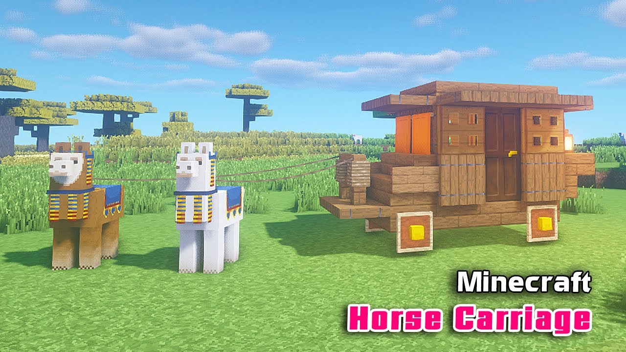 ⚒ Minecraft: How to Build Hacks a Horse Carriage House ⚒ Minecraft Starter House Tutorial #24