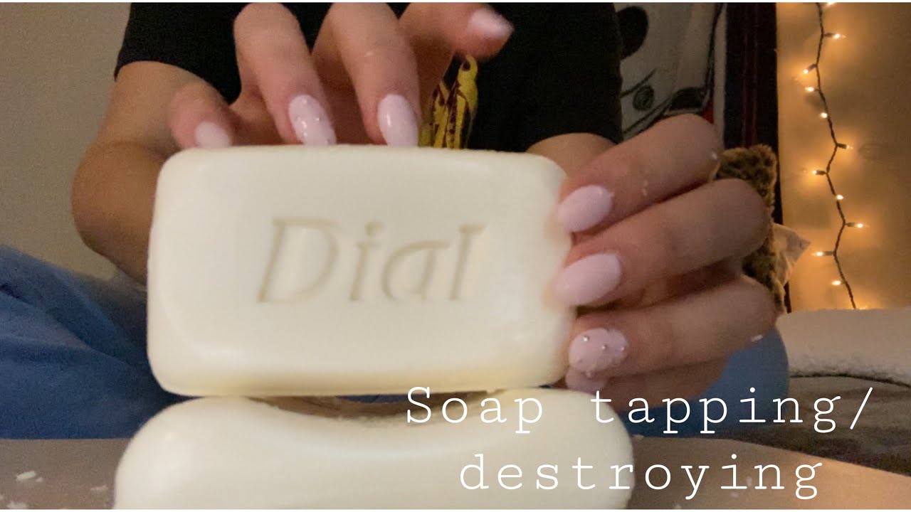ASMR with bars of soap~tapping, scratching, destroying soap+camera tapping! (no talking)