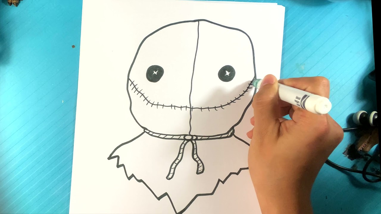 EASY How to Draw SAM from TRICK OR TREAT - Halloween Drawings