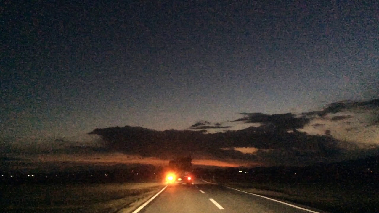 【夕景シリーズ】守山果樹園を抜けて幸津川メタセコイアライトアップが見える風景　2017年12月26日