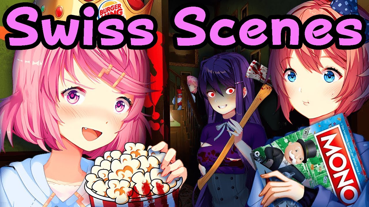 Dokis Survive a Haunted House👻(DDLC Voiced Animation) Swiss Scenes