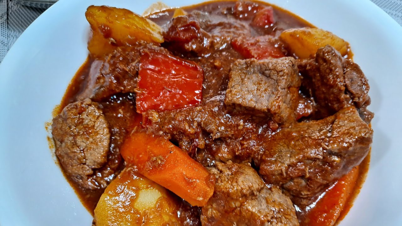 BEEF MECHADO RECIPE | How to cook beef mechado | Panlasang Pinoy