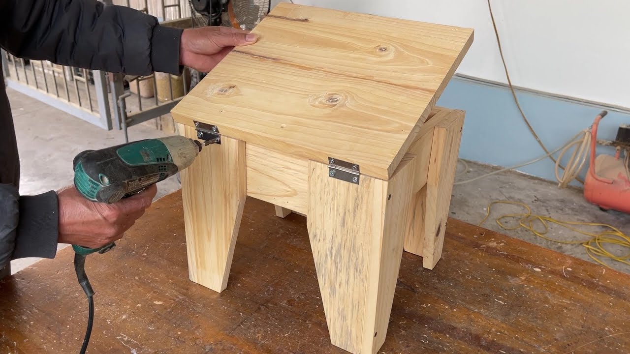 Woodworking Projects - Create A Versatile Chair with A Storage Compartment made of Pine Wood