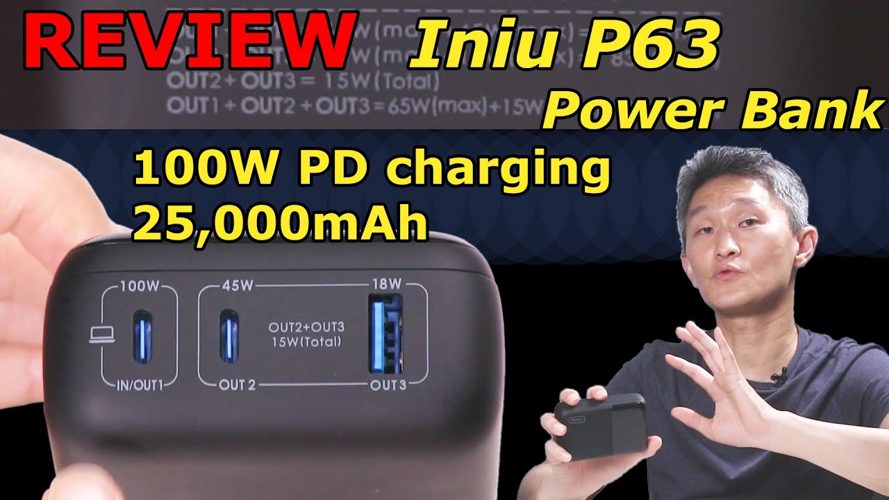 Iniu P63 - Small, Powerful 100W PD Fast Charge Power Bank Review