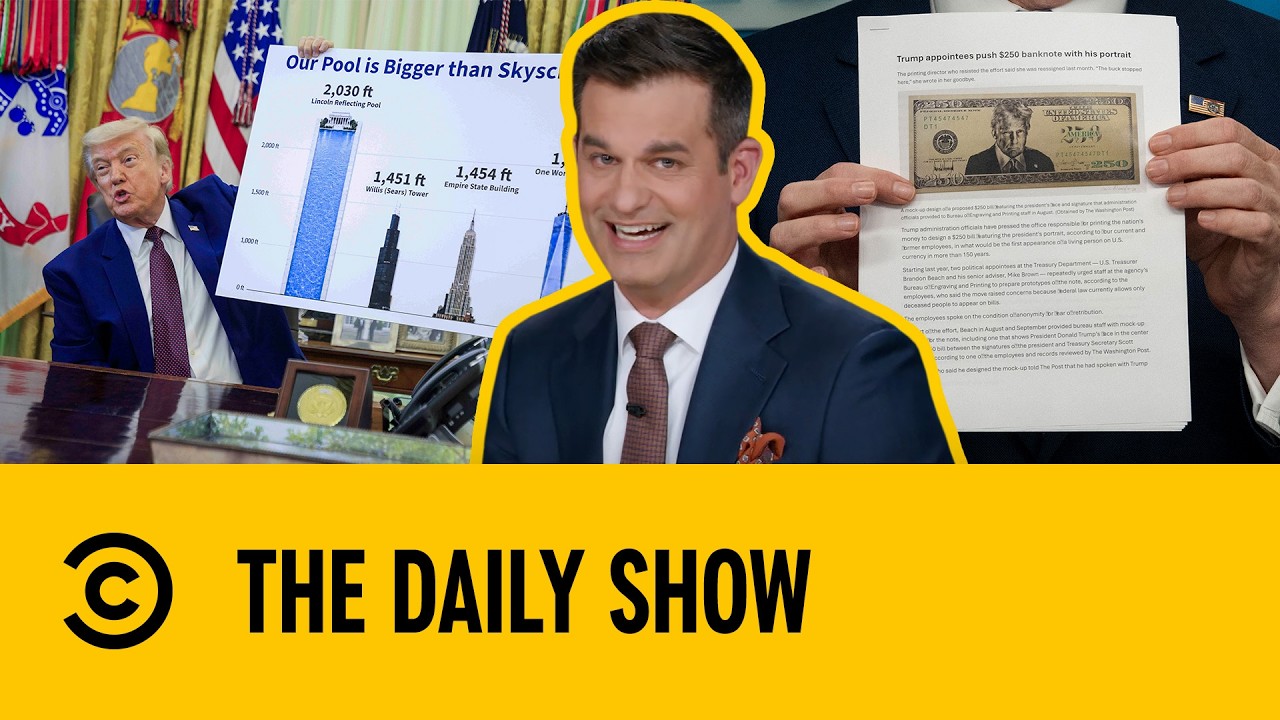 Trump Compares Size Of Reflecting Pool To Skyscrapers | The Daily Show