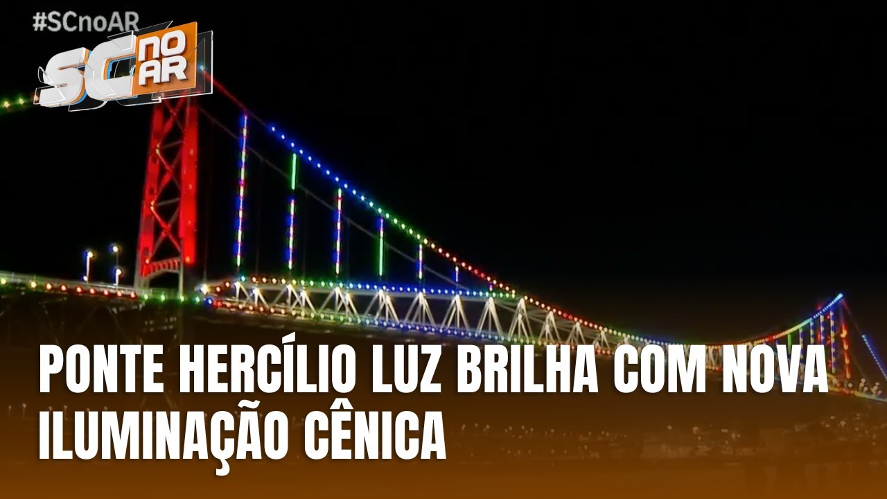 Iluminação cênica da Ponte Hercílio Luz é inaugurada após mais de uma década