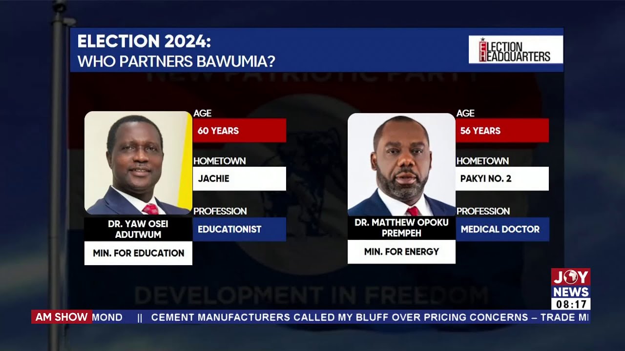 Election 2024: Dr. Bawumia presents Dr. Opoku Prempeh's name as NPP running mate