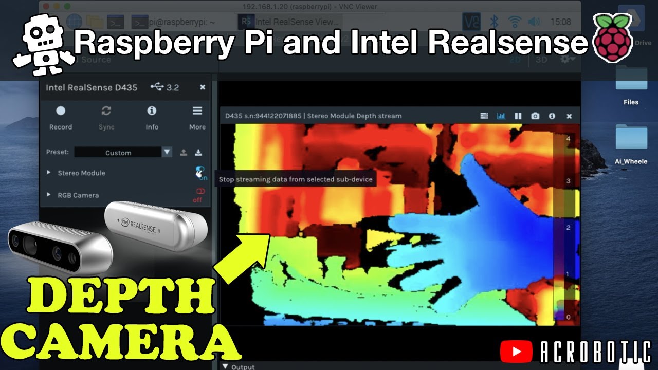 Пошаговая установка Raspberry Pi 4 + камеры глубины Intel RealSense D435