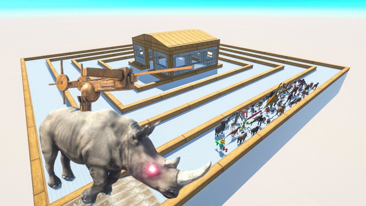 Escape From Alien Rhinoceros - Last Survivor - Swirl Course | Animal Revolt Battle Simulators