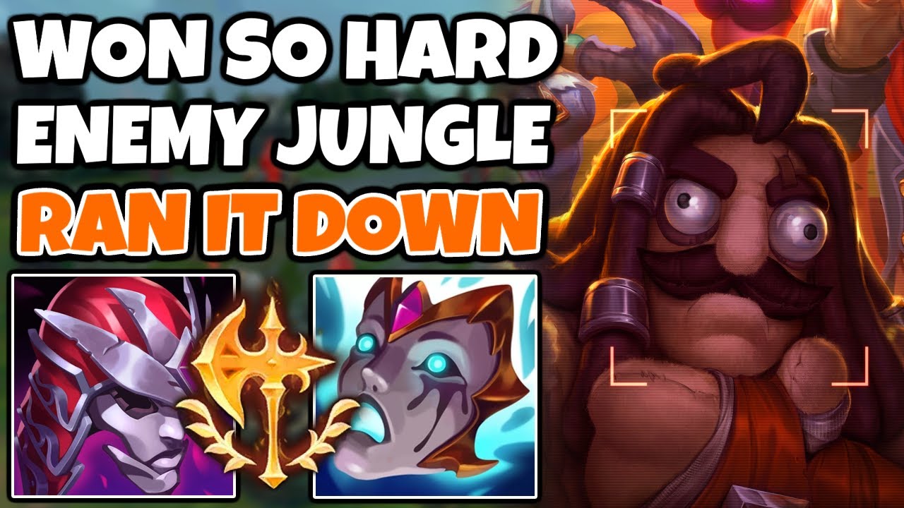 I won too hard with AP Udyr Mid that the enemy Jungle started running it down. | 13.10