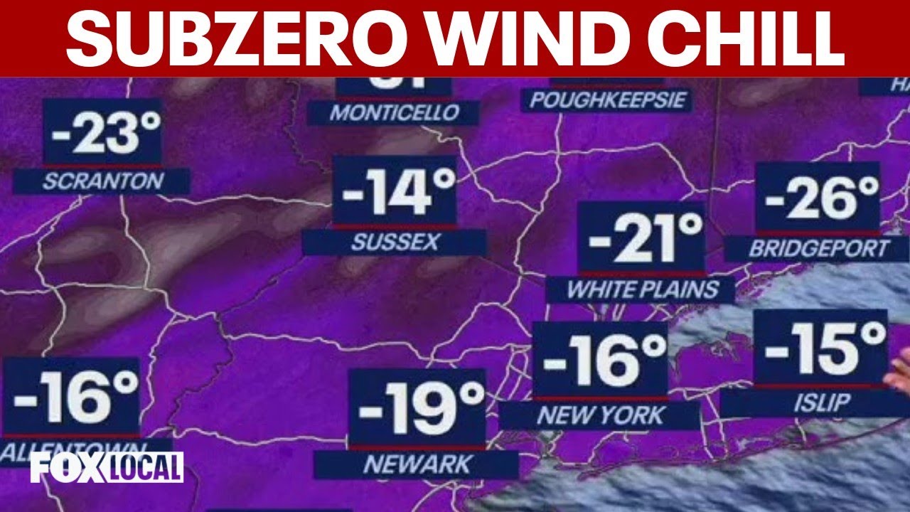 Arctic blast hits NYC, NJ, CT with subzero wind chills