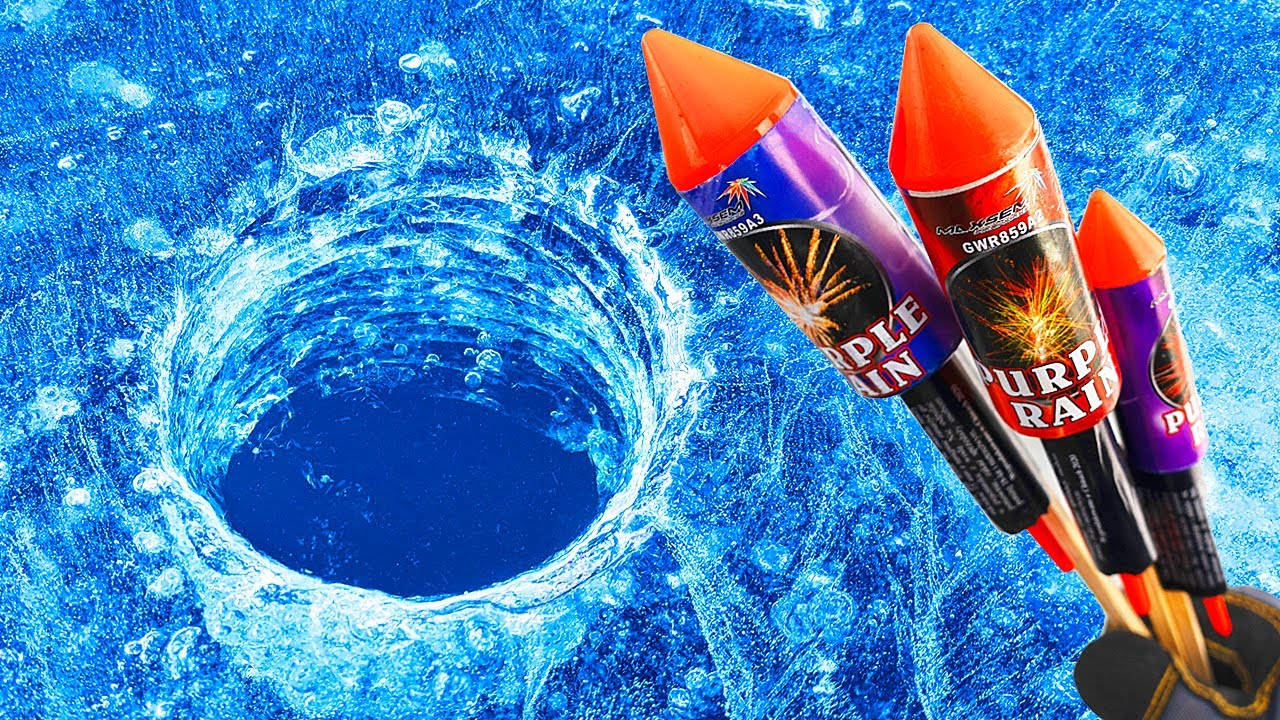 EXPERIMENT: Various Fireworks UnderWater and Under Ice