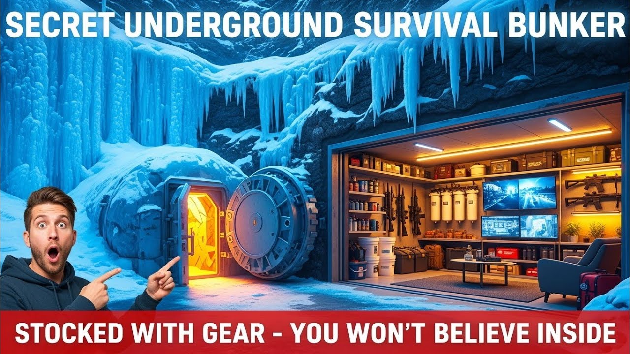 Built a Secret Underground Modern Shelter Beneath a Frozen Waterfall–You Won’t Believe What’s Inside