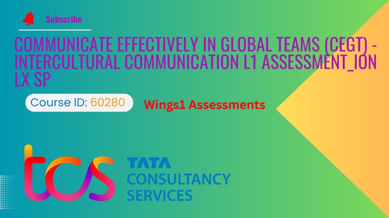 Course ID: 60280 | Communicate effectively in global teams (CEGT) - Intercultural communication Ans