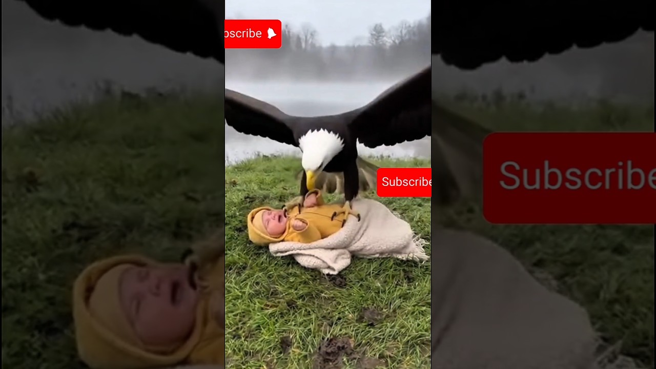 Eagle attacks a child😱 #shorts