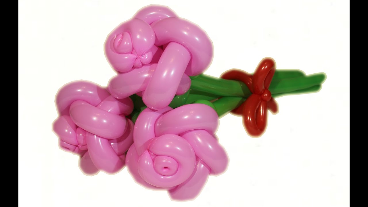 Роза из воздушных шаров шдм Букет роз из шаров Rose of balloons