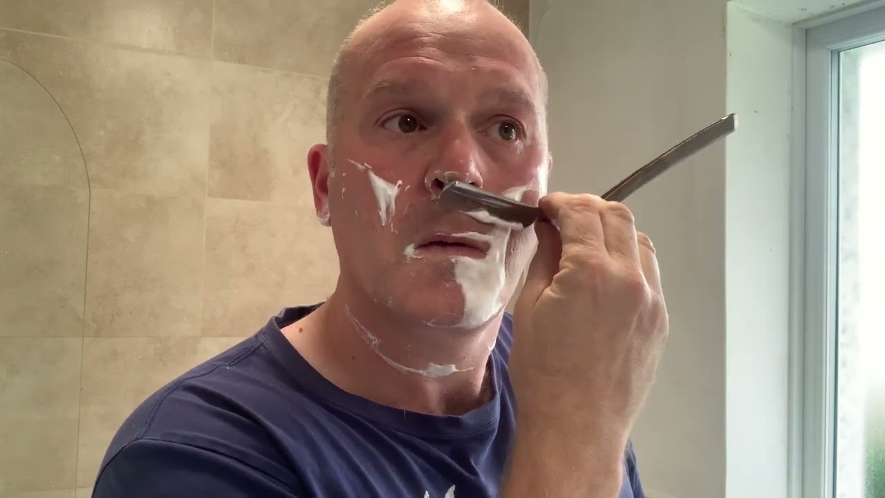 Old rock coticule test shave