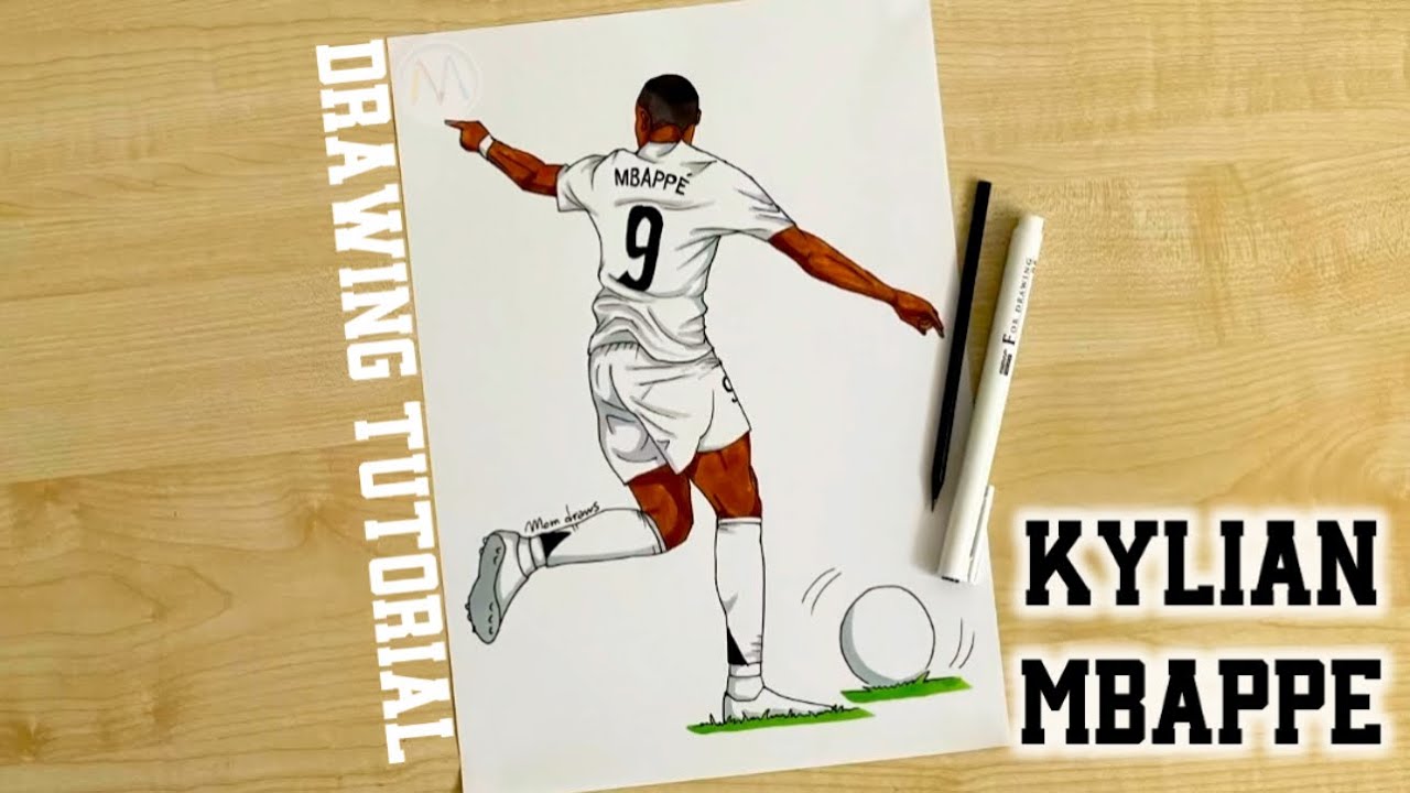 How to draw Real Madrid players / How to draw Mbappe at Real Madrid
