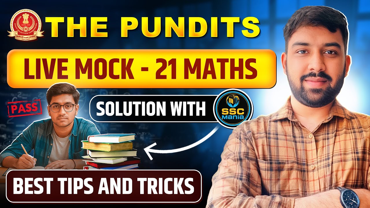 The Pundits Live Mock - 21 Solution🔥 By SSC Mania @THE PUNDITS #ssc #maths