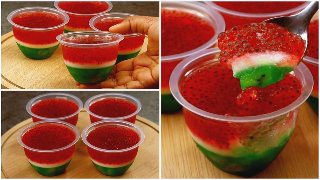 Watermelon Jelly Cup | Watermelon Pudding Recipe |  Watermelon Jello Pudding Cup | PandS