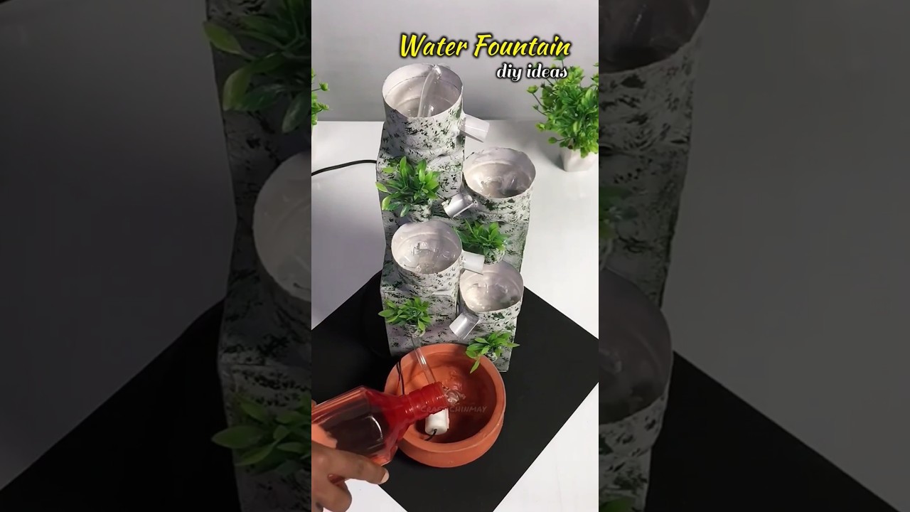 Plastic Bottle To Water Fountain?! 😲 DIY Hack! #shorts #waterfall #diy