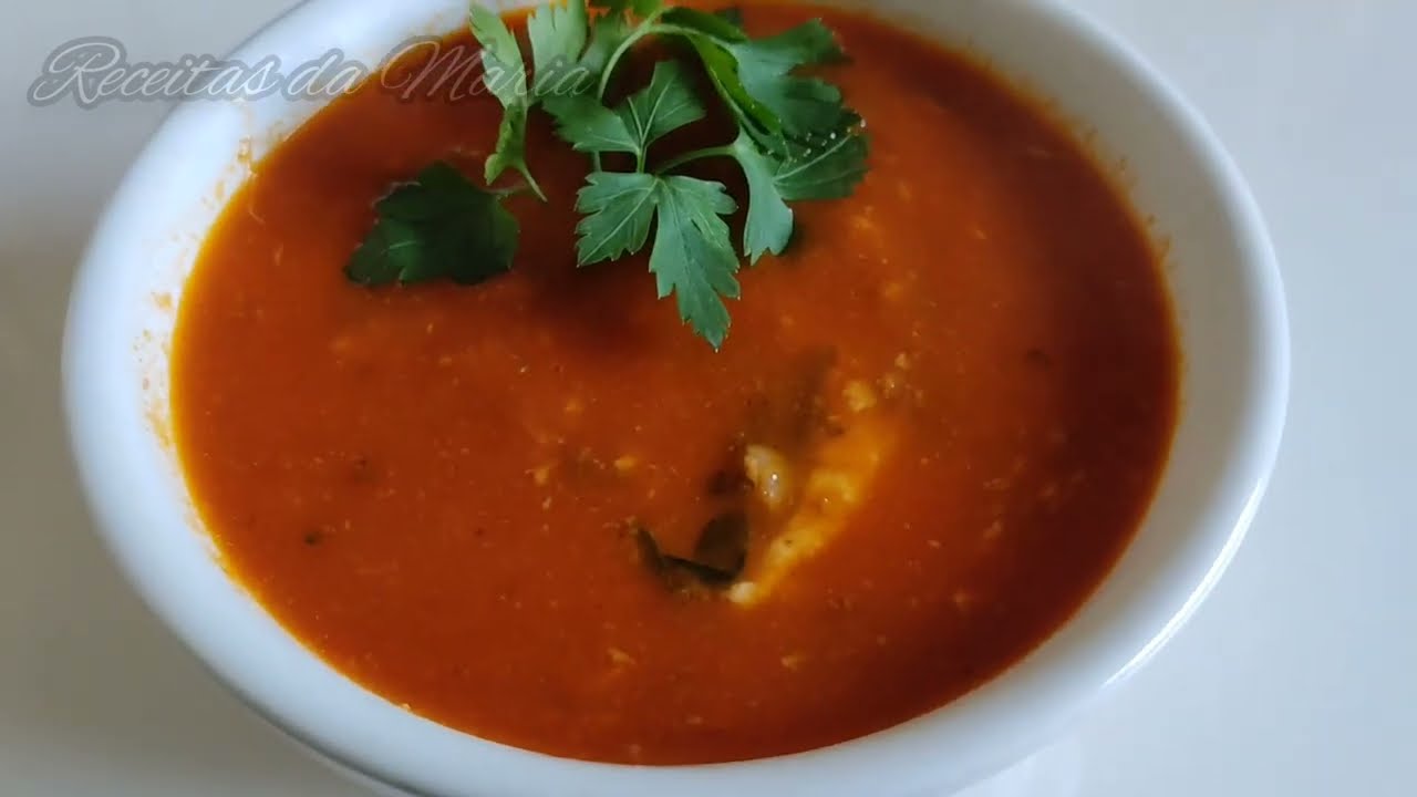 SOPA DE TOMATE COM CARNE E QUEIJO!