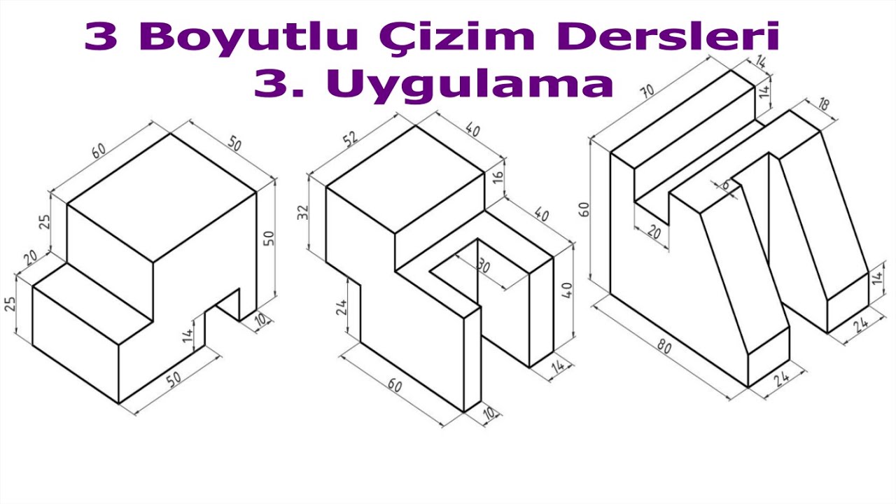 Autocad 3 Boyutlu Çizim #3 (Extrude, Presspull ve View )