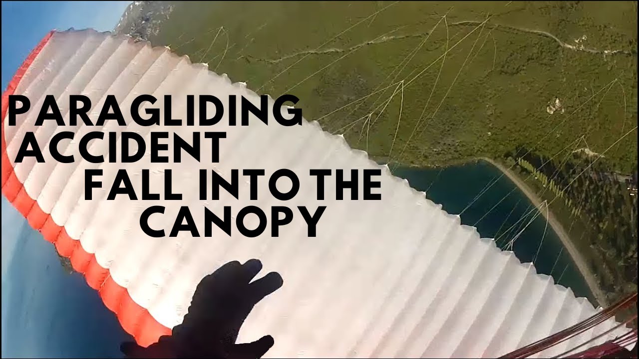 Paragliding accident-fall into the canopy reserve entangled