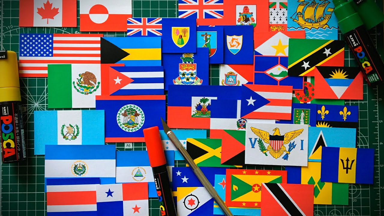 All North American & Caribbean Flags Drawing Collection 🌎