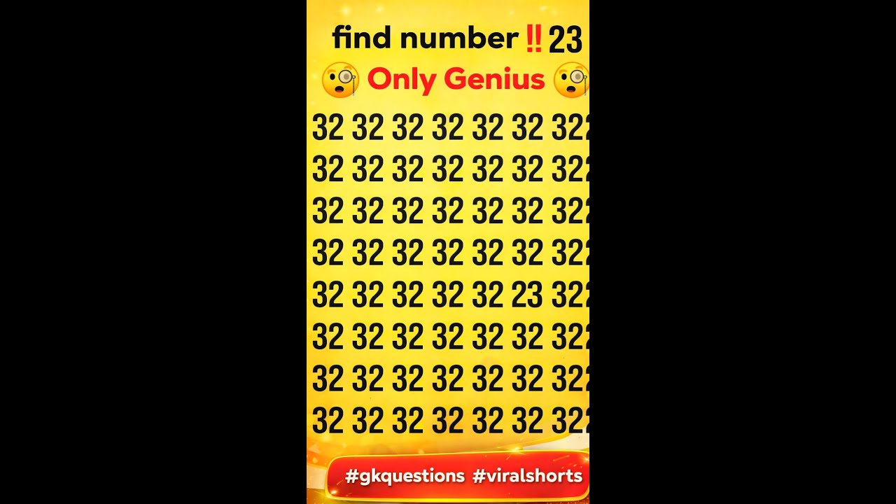 😱 Only Genius Can Find 23! | 99% Fail 😳Brain Test Challenge #shorts