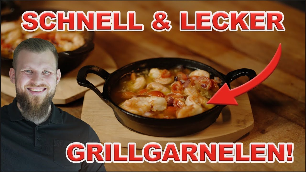 5 Minuten Grill Rezept - Blubbernd & Brutzelnd! Garnelen Pf&auml;nnchen vom Grill