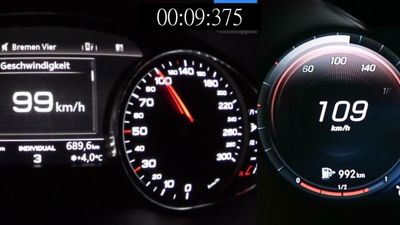 Audi A4 2.0 TDI vs. Mercedes W205 C 200D (0-180 kph Acceleration Battle)