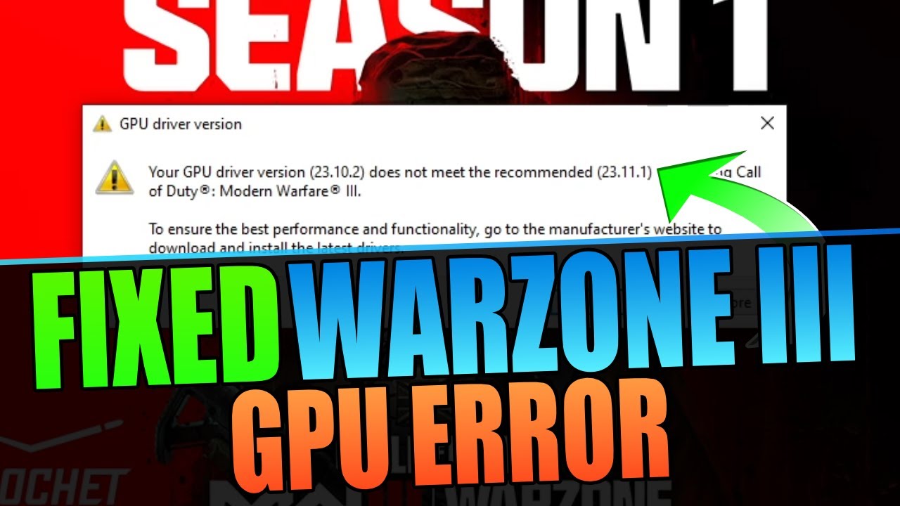 Fix COD Warzone 3 GPU Driver Version Warning Message On PC (2024)