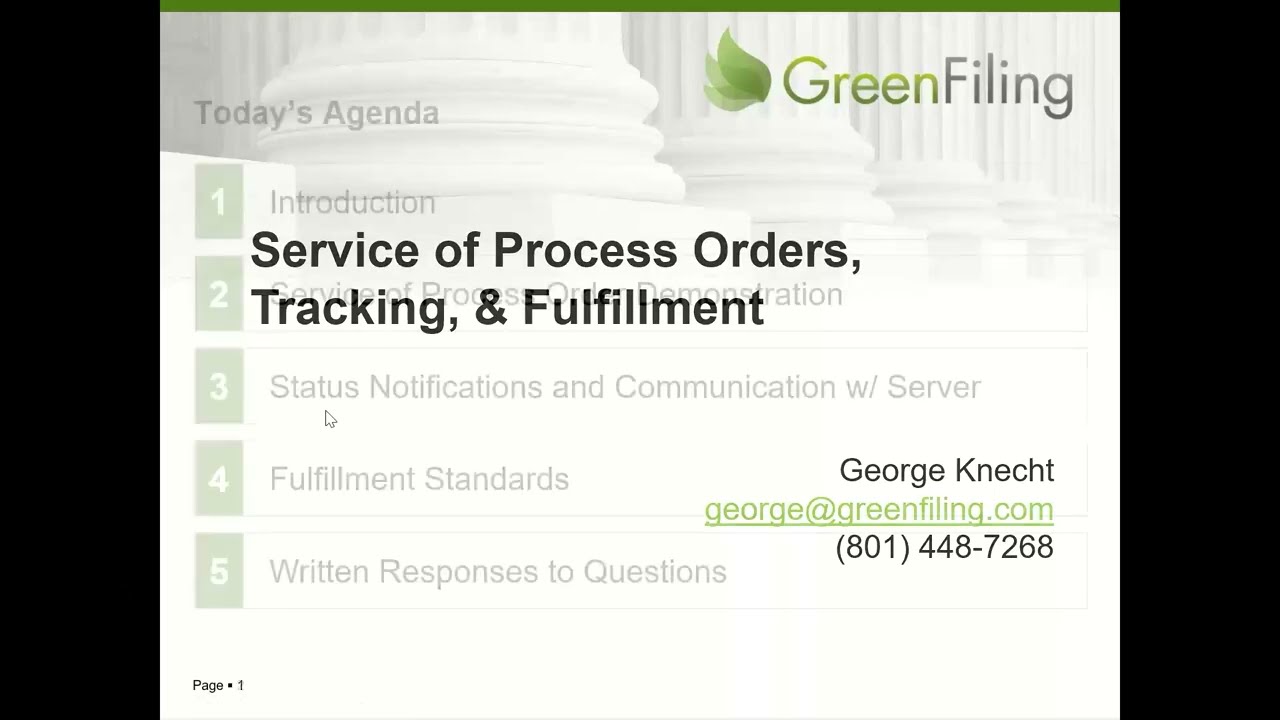 Green Filing's Service of Process Demonstration