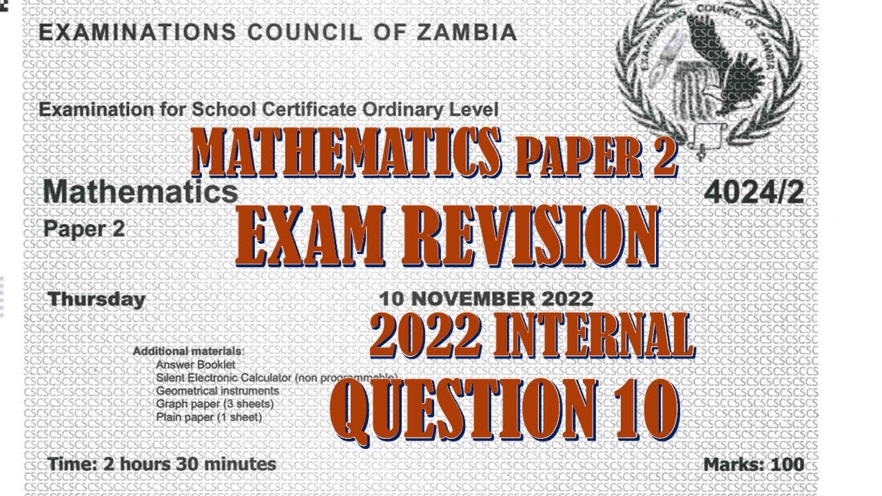 2022 MATHEMATICS PAPER 2 QUESTION 10