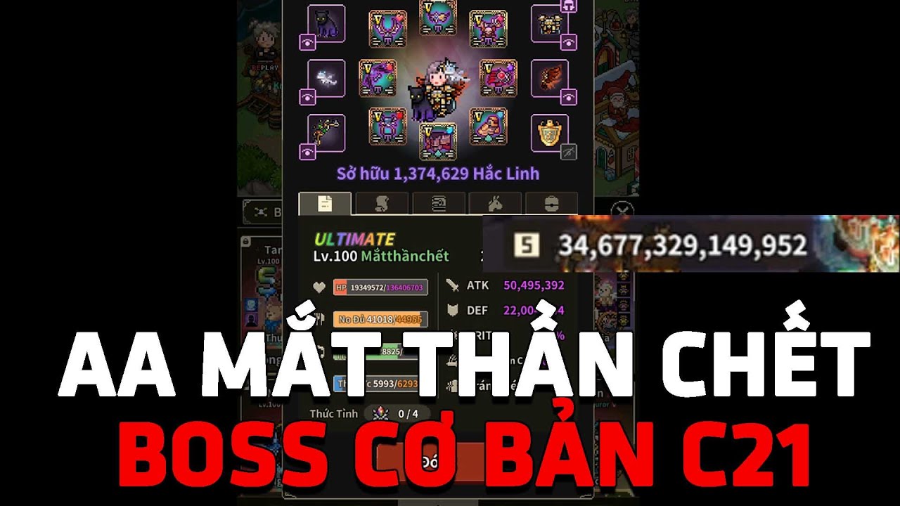 Build AA Mắt Thần Chết Boss Cơ Bản 34k Tỷ DMG Evil Hunter Tycoon