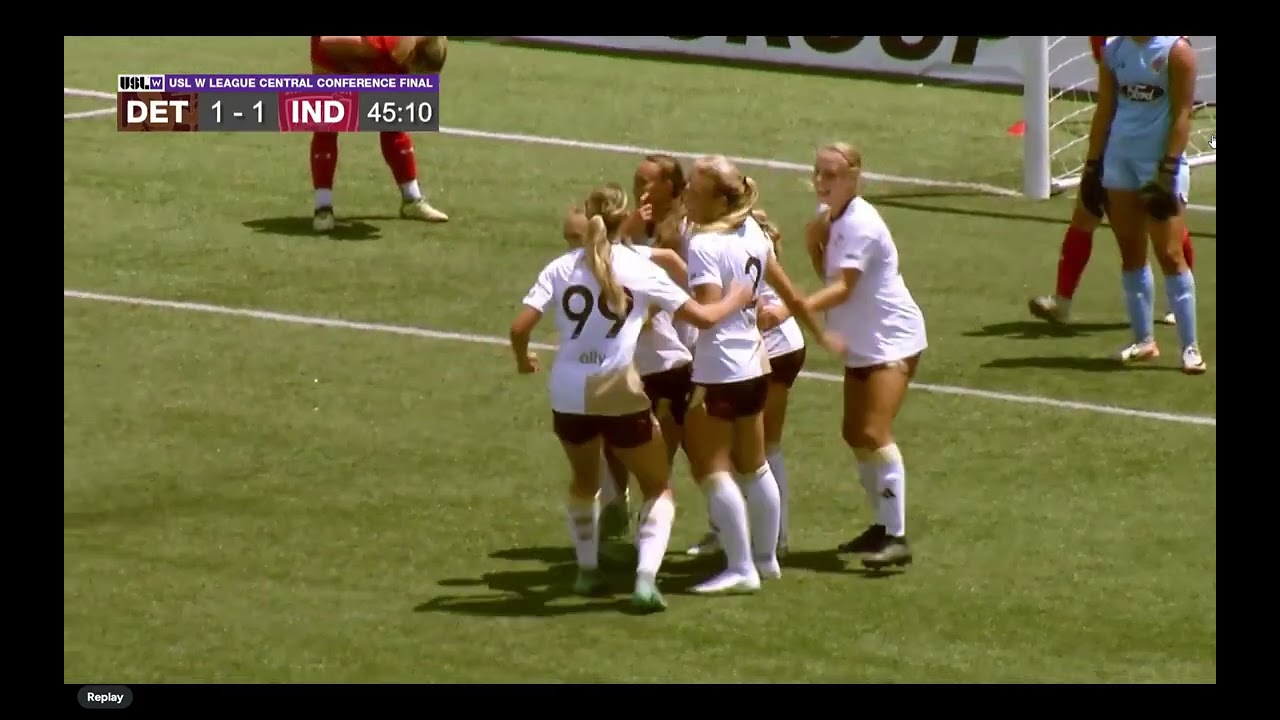Detroit City vs Indy Eleven USLW 7/7/24 - FULL CLIP - Offside Decision LOV/Impact - 45th Minute