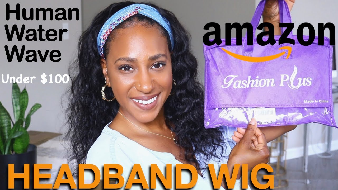 I TRIED A HEADBAND WIG FROM AMAZON |HUMAN HAIR WATER WAVE under $100