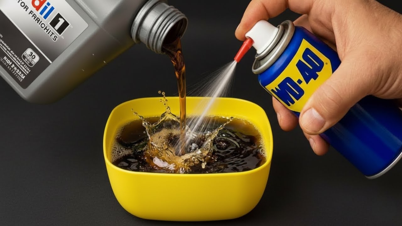 Смешайте WD-40 с отработанным моторным маслом — результат будет невероятным.