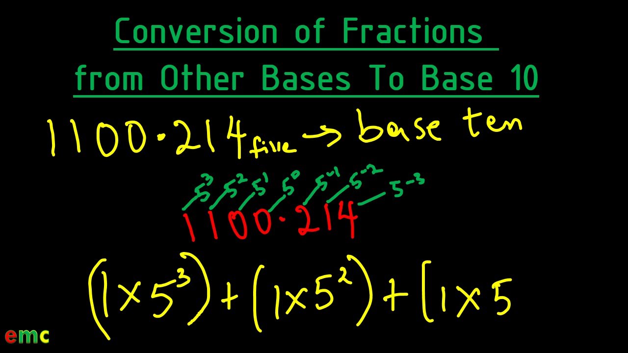 Conversion of Fractions from Other Bases to Base 10