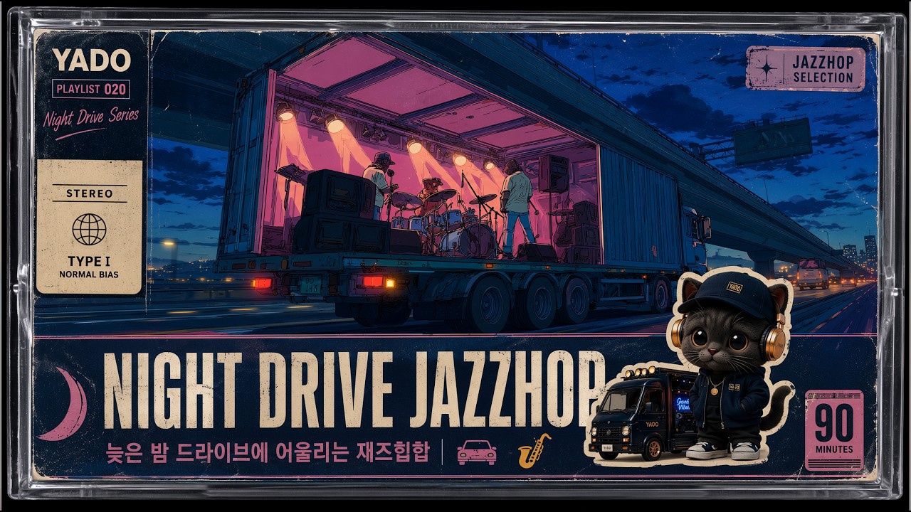 🌙 𝙈𝙞𝙙𝙣𝙞𝙜𝙝𝙩 𝙋𝙡𝙖𝙮𝙡𝙞𝙨𝙩 🌙 |🚗 졸음운전 주의 드라이브에 좋은 재즈힙합🎺 |  Groovy JazzHop