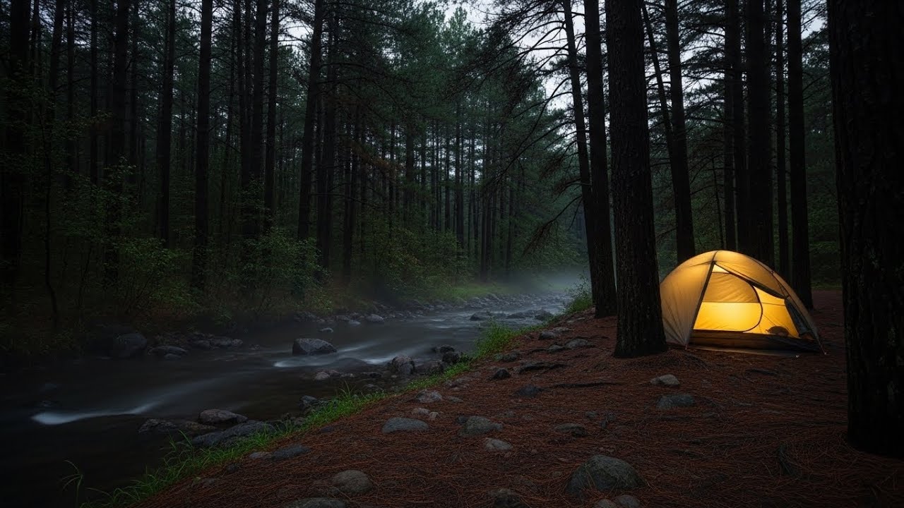 Relaxing Forest River Sounds at Night 🌲💧 Peaceful Nature Ambience for Sleep & Stress Relief