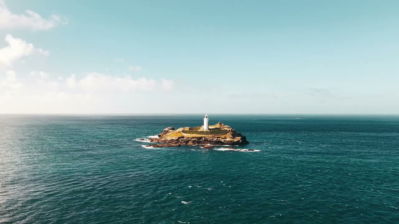 Godrevy Lighthouse #lighthouse #cornwall #sea #dji #djimini5pro #cinematic 